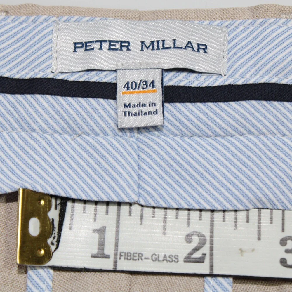 Peter Millar NWT Chinos / Casual Pants Size 40 US Charlotte Beige 100% Polyester